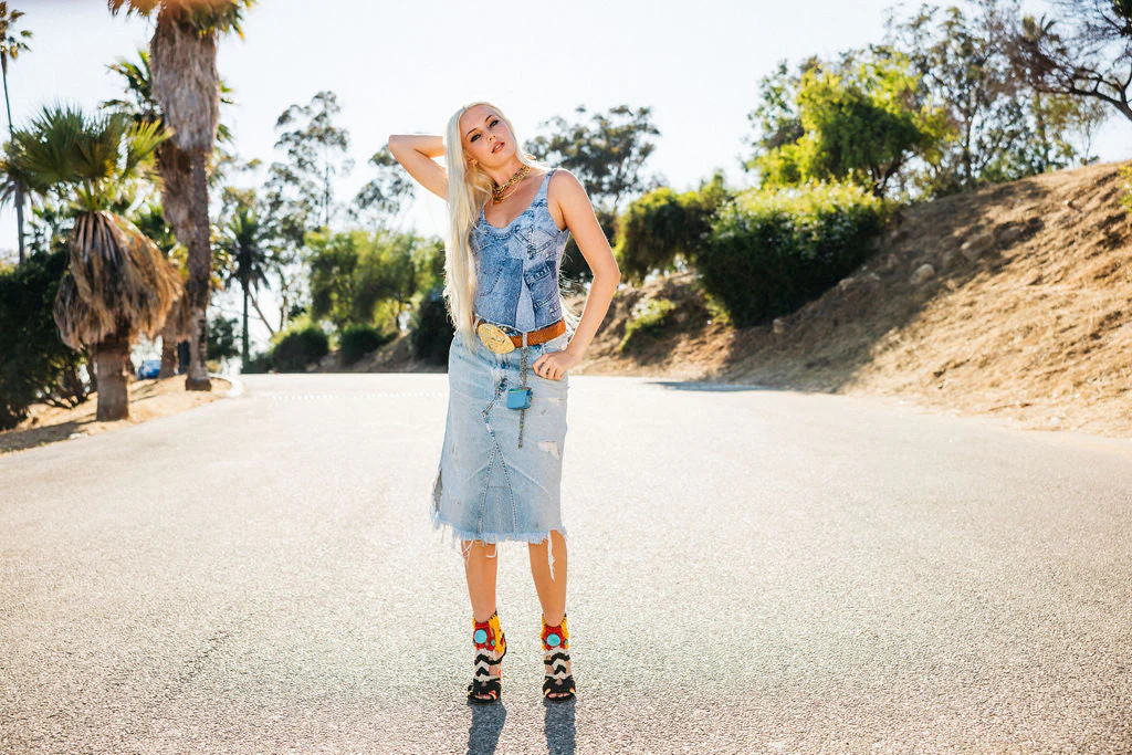 Christian Dior S/S 2000 Denim Print Bodysuit (by John Galliano) - Image 3