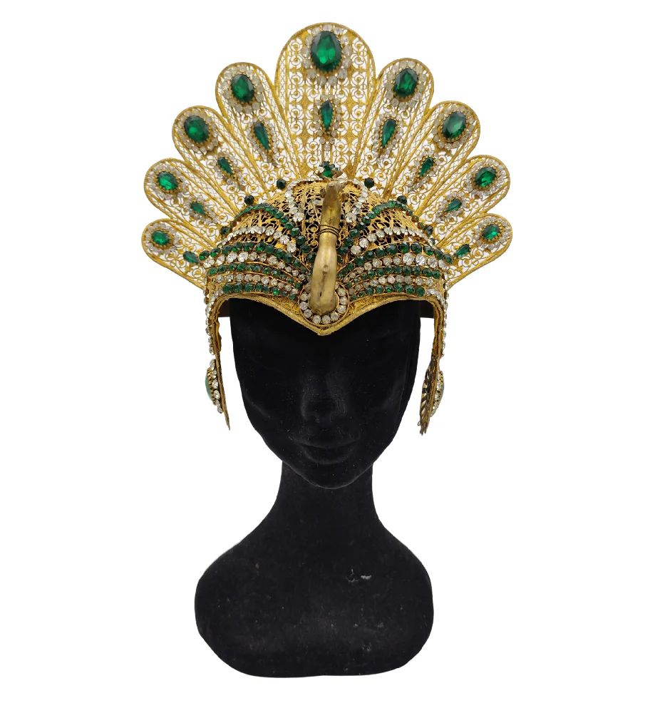 CORBELLA MILANO OPERA THEATER COSTUME GREEN RHINESTONES EGYPTIAN JEWELRY SET - Image 3