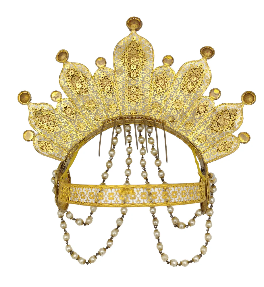 CORBELLA MILANO OPERA THEATER COSTUME RED RHINESTONES PEARLS JEWELRY SET - Image 4