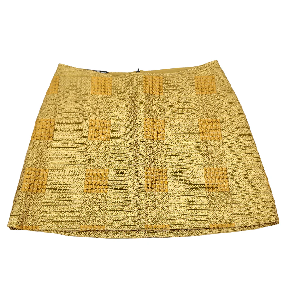 DOLCE & GABBANA GOLD TEXTURED MINI SKIRT NWT - Image 6