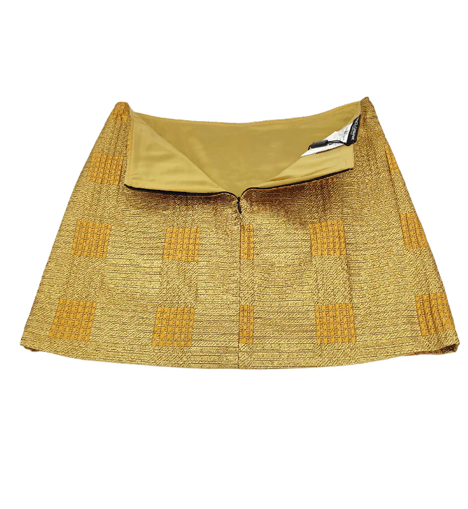DOLCE & GABBANA GOLD TEXTURED MINI SKIRT NWT - Image 8