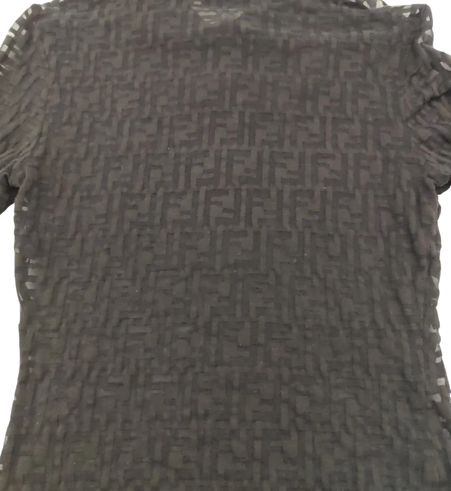 FENDI JEANS 90s BLACK MONOGRAM SEE-THROUGH SHIRT - Image 6
