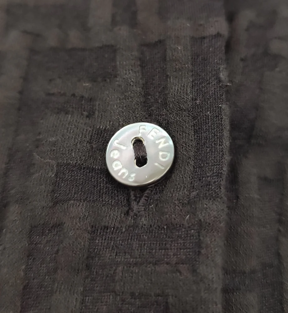 FENDI JEANS 90s BLACK MONOGRAM SEE-THROUGH SHIRT - Image 7