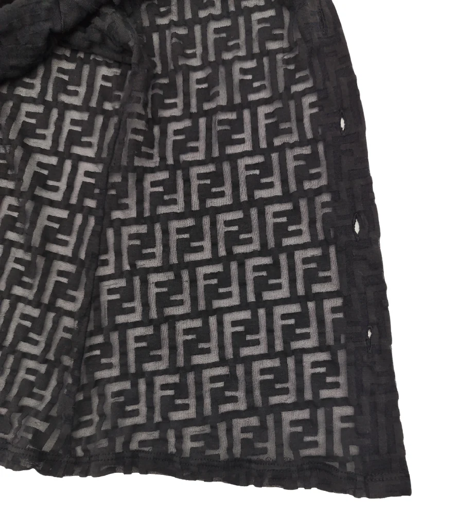 FENDI JEANS 90s BLACK MONOGRAM SEE-THROUGH SHIRT - Image 8