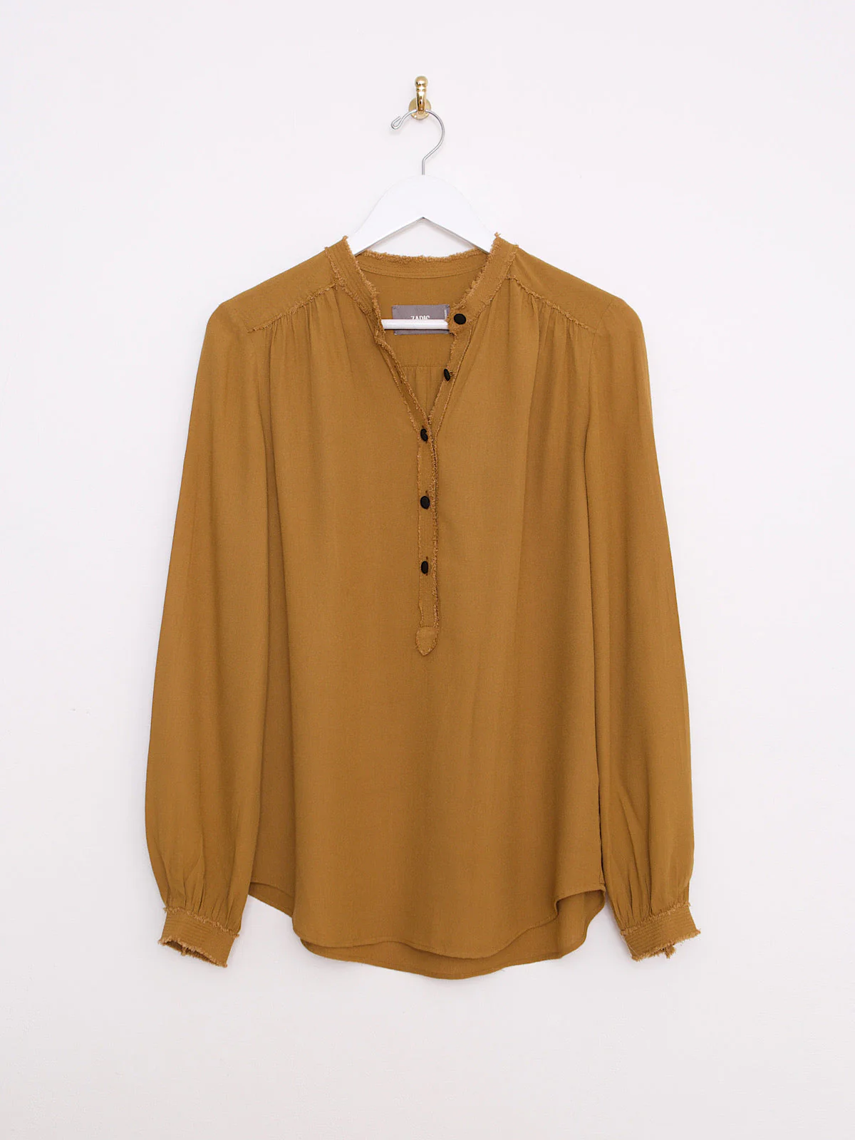 Flowing brown blouse shirt Mao collar by Zadig & Voltaire - Image 6