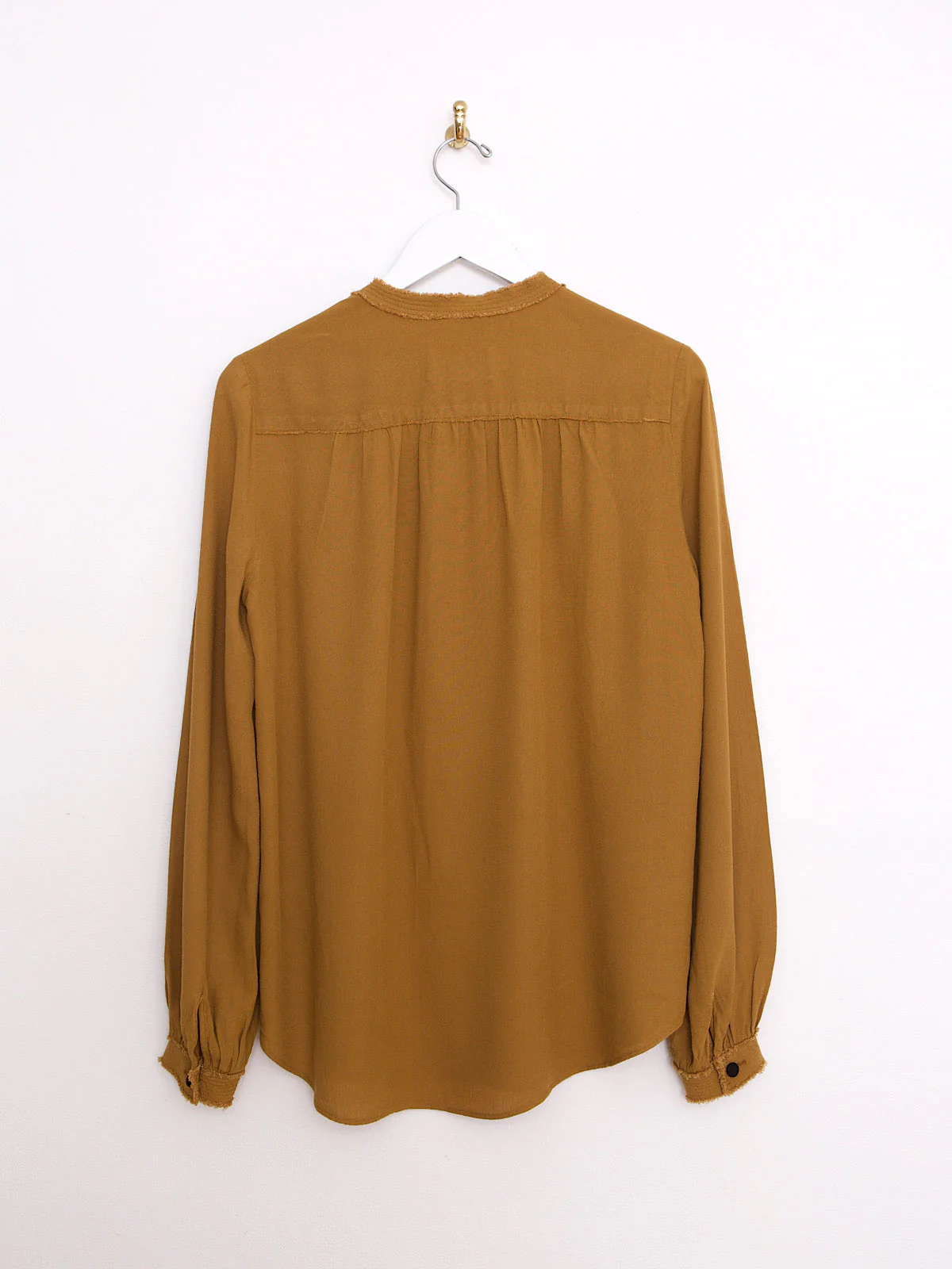 Flowing brown blouse shirt Mao collar by Zadig & Voltaire - Image 9