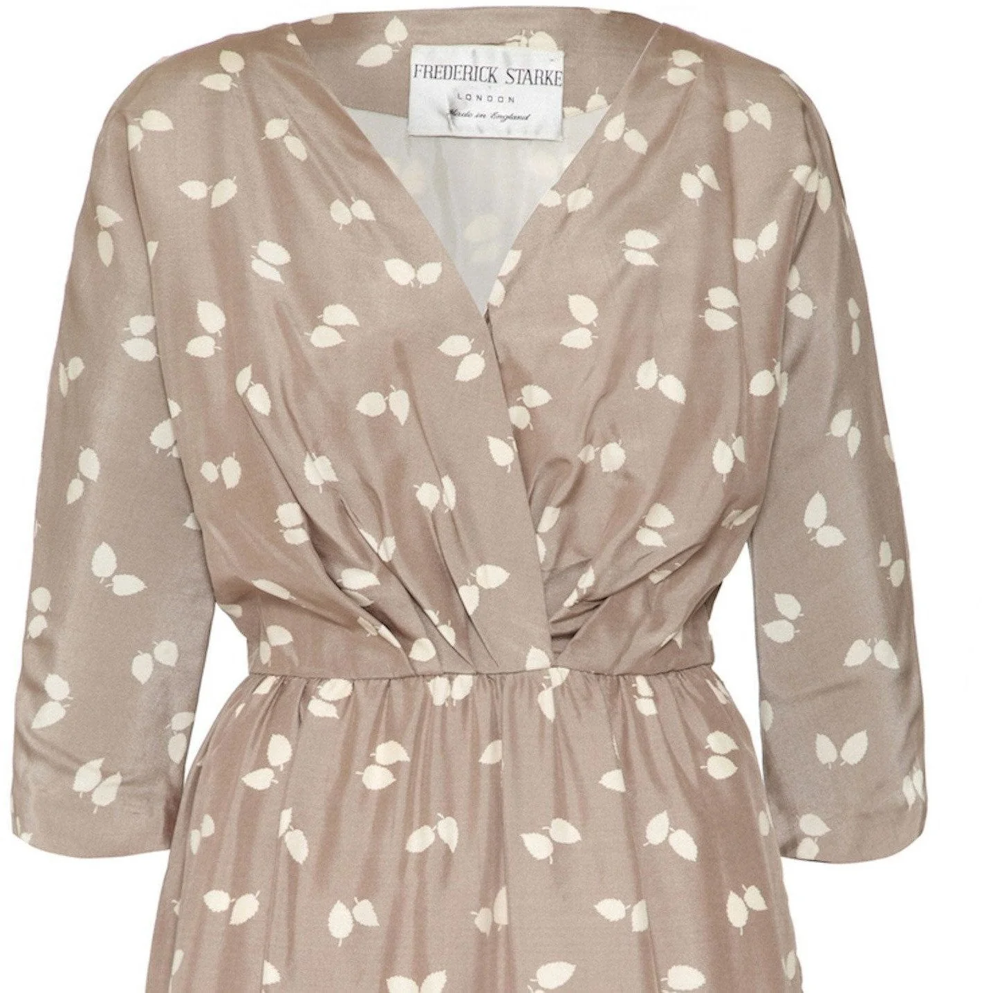 Frederick Starke 1950s Grey Printed Silk Dress - Image 3