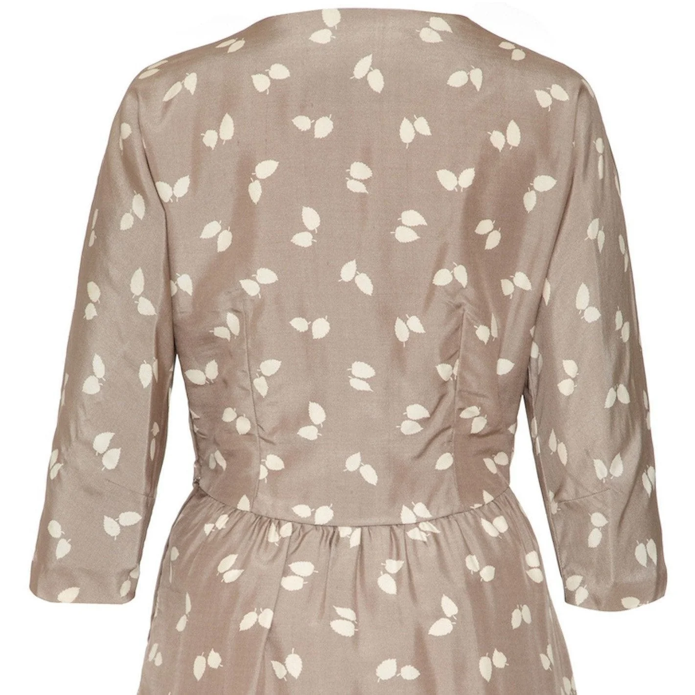 Frederick Starke 1950s Grey Printed Silk Dress - Image 4