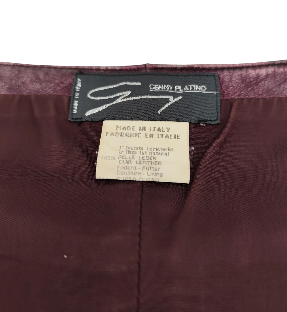 GENNY METALLIC PURPLE LEATHER JACKET AND TOP SET - Image 10