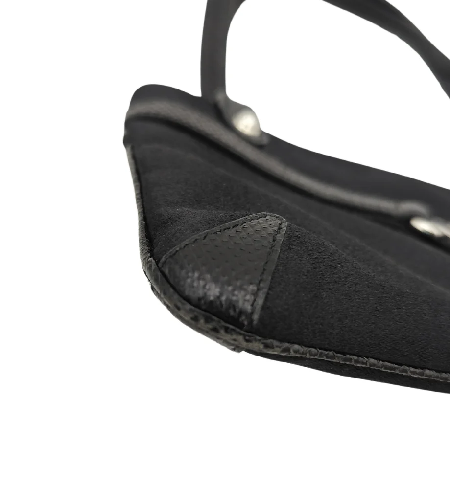 GUCCI BY TOM FORD BLACK SILK AND LIZARD RHINESTONES LOGO REINS THONG MINI BAG - Image 7