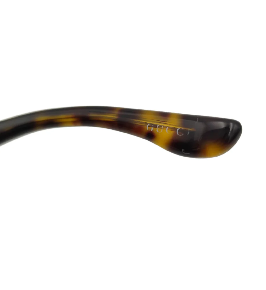 GUCCI OVERSIZED ROUND LOGO BROWN PRINT SUNGLASSES - Image 9