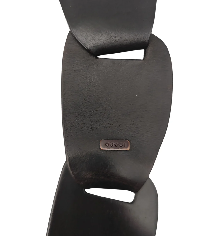 GUCCI TOM FORD S/S 1997 BLACK LEATHER CHAIN STRAP BAG - Image 4