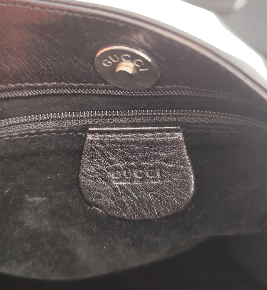 GUCCI TOM FORD S/S 1997 BLACK LEATHER CHAIN STRAP BAG - Image 9