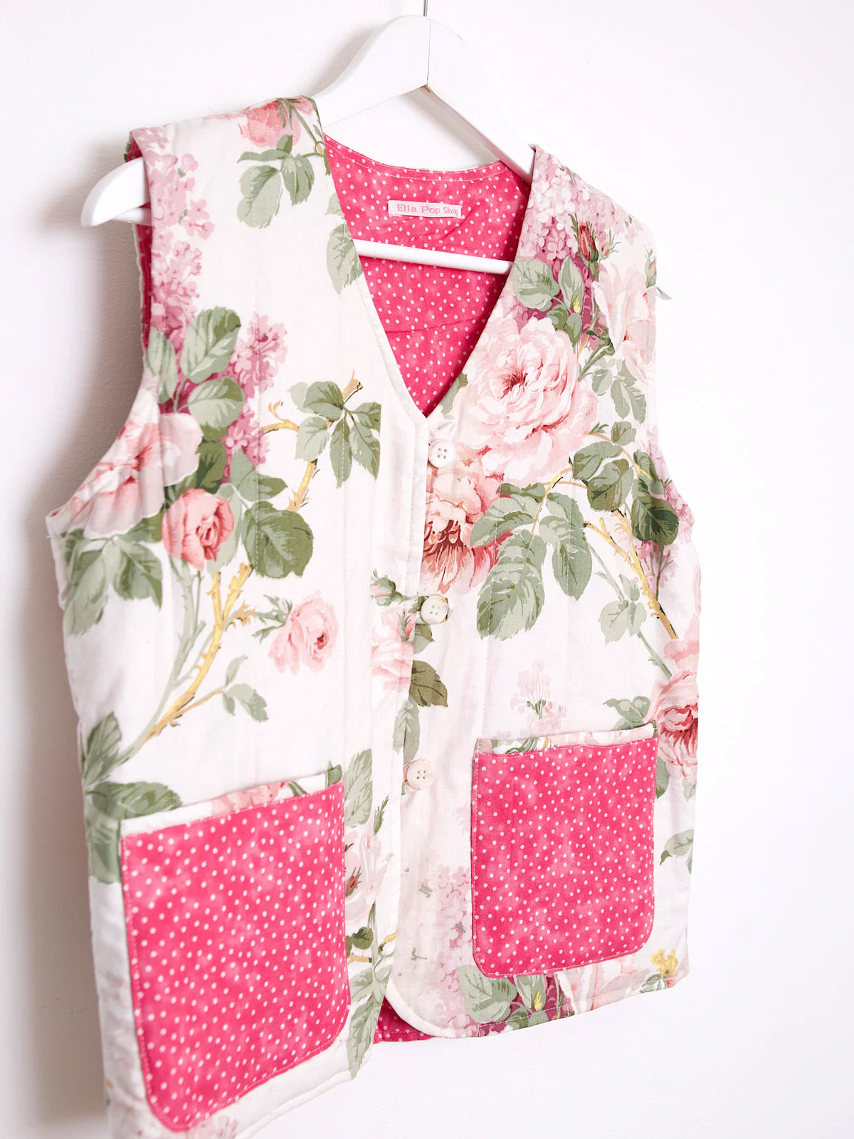 Handmade waistcoat with vintage fabric - Image 30