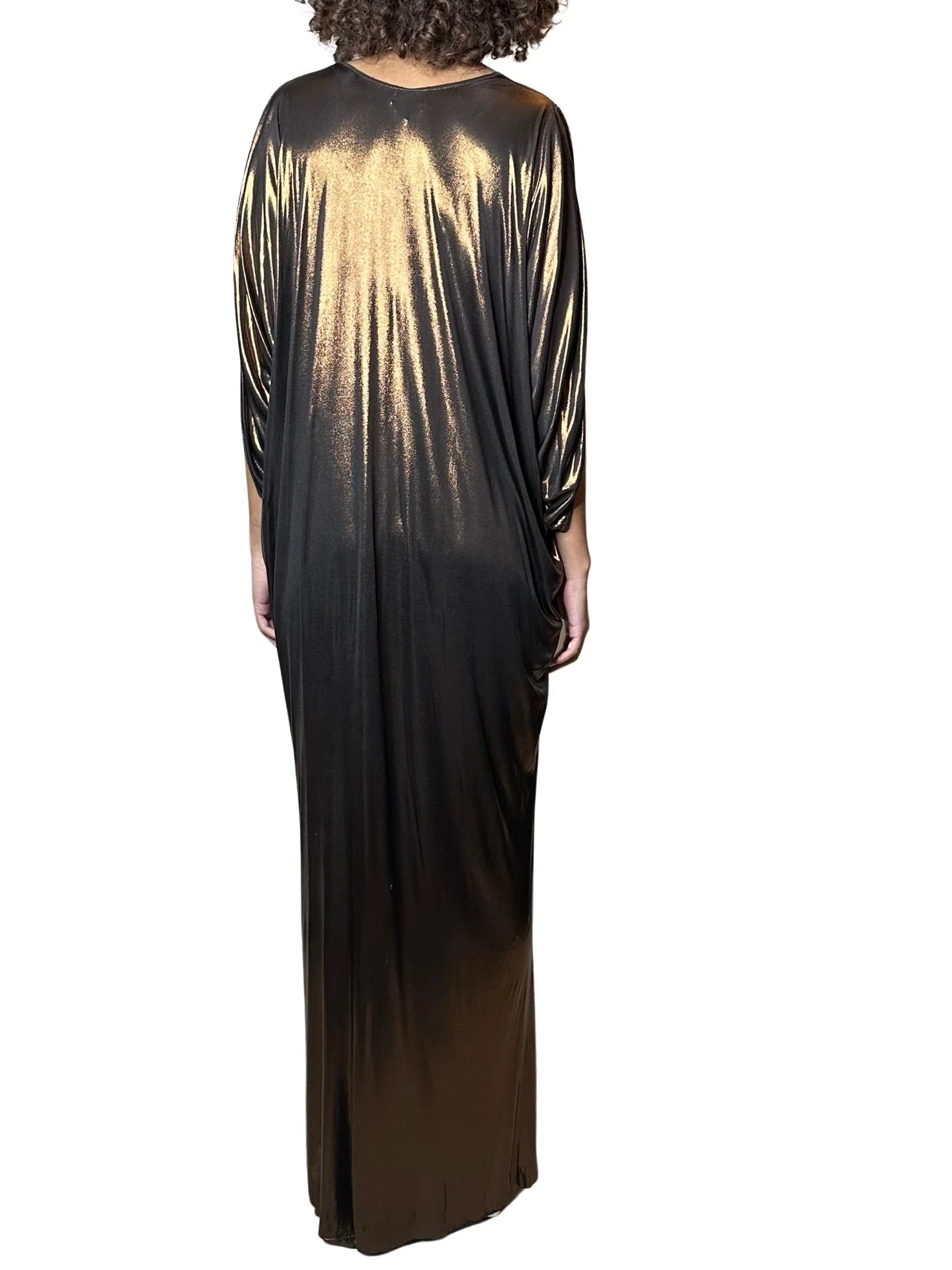 Incredible Vintage Halston Gold / Bronze Kaftan Dress Uk 8 - 14 - Image 12