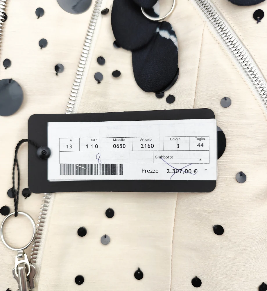 KRIZIA TOP S/S 2013 RUNWAY SILK EMBELLISHED BIKER JACKET - Image 8