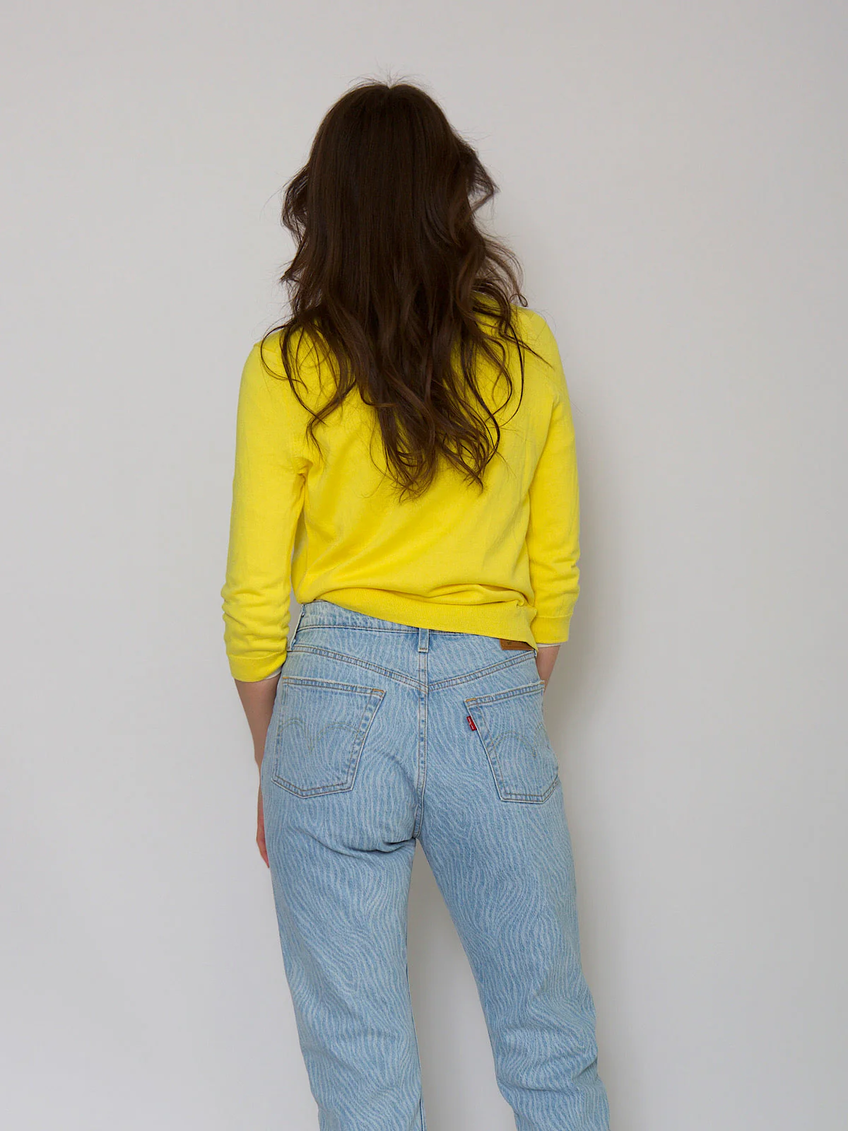 Light cotton long sleeves jumper in yellow - Image 4