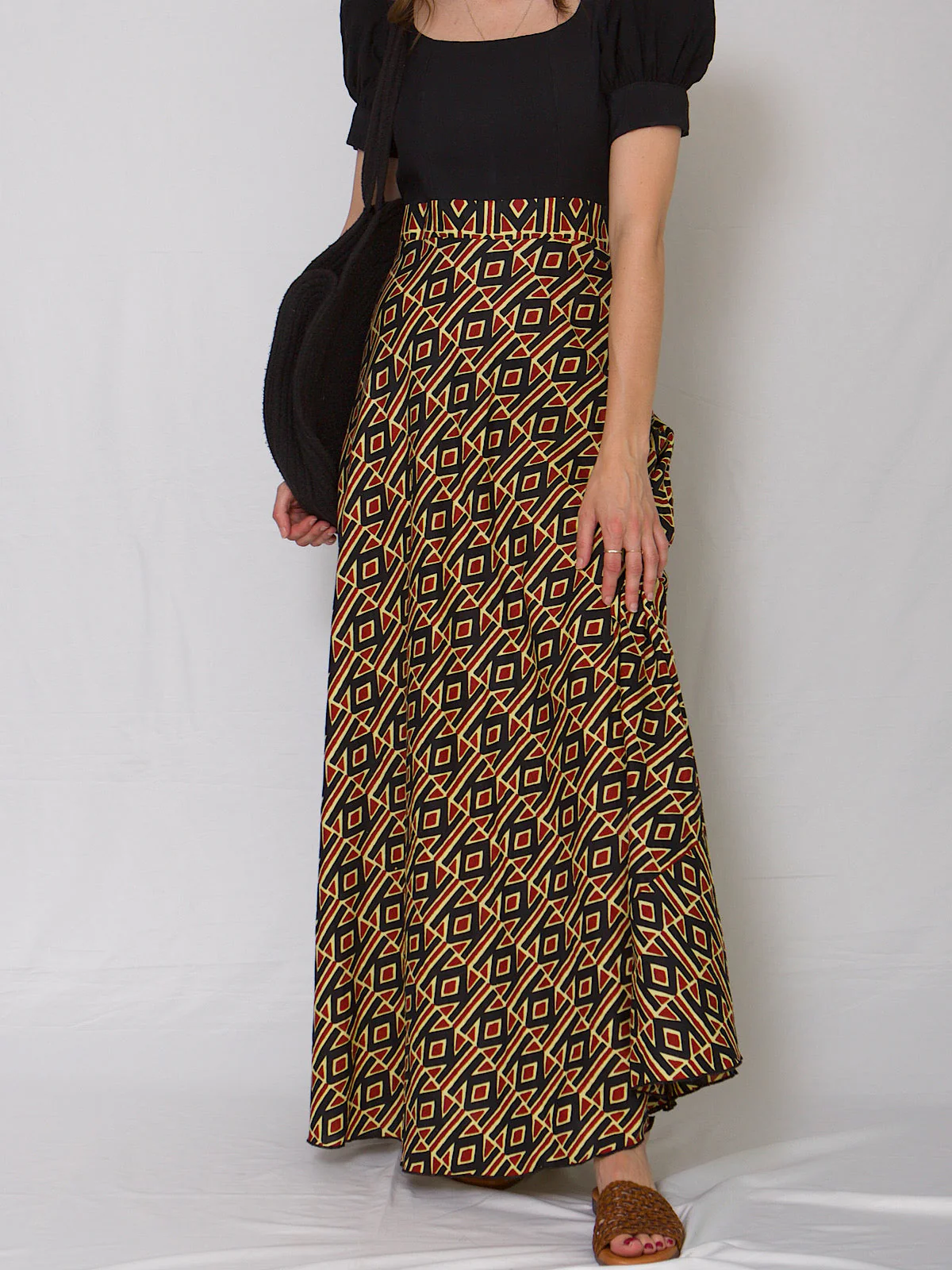 Long full length dress geometric print - Image 4