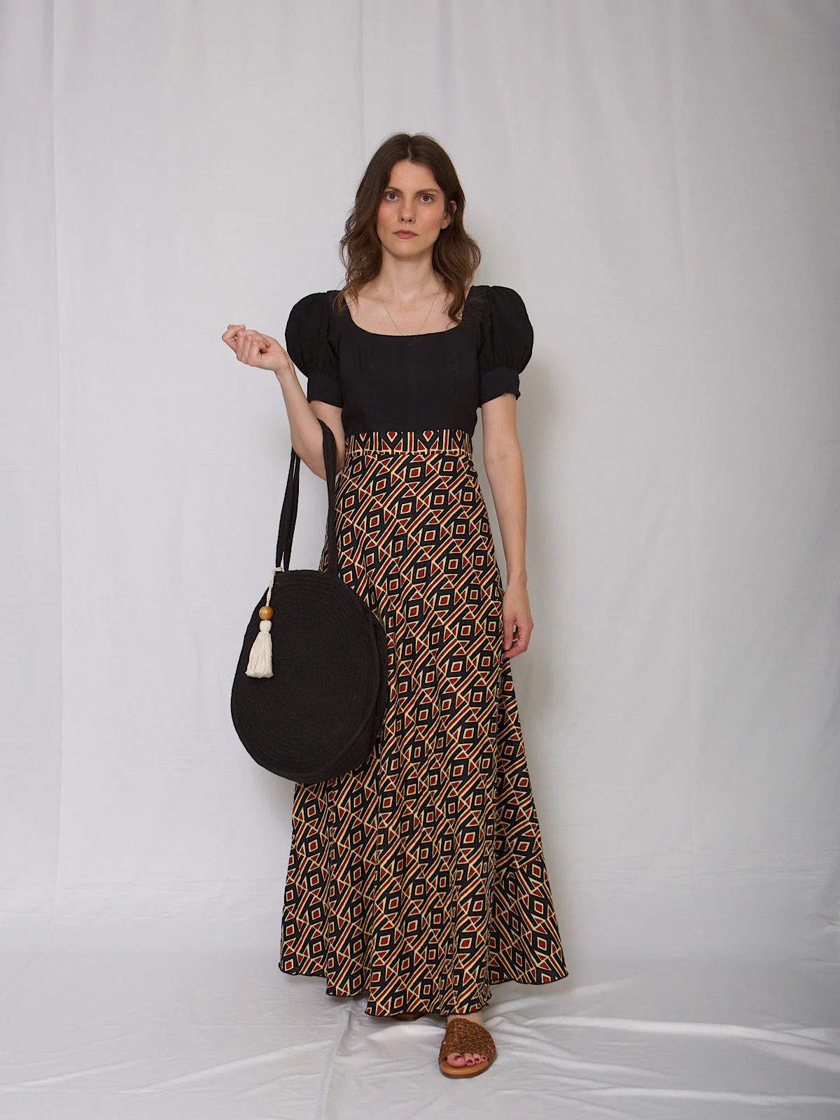 Long full length dress geometric print - Image 5