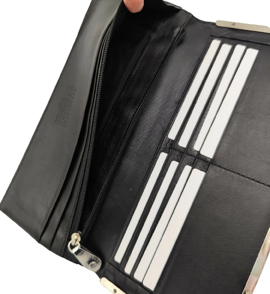 MAISON MARGIELA BLACK LEATHER MIRROR CLUTCH BAG - Image 7