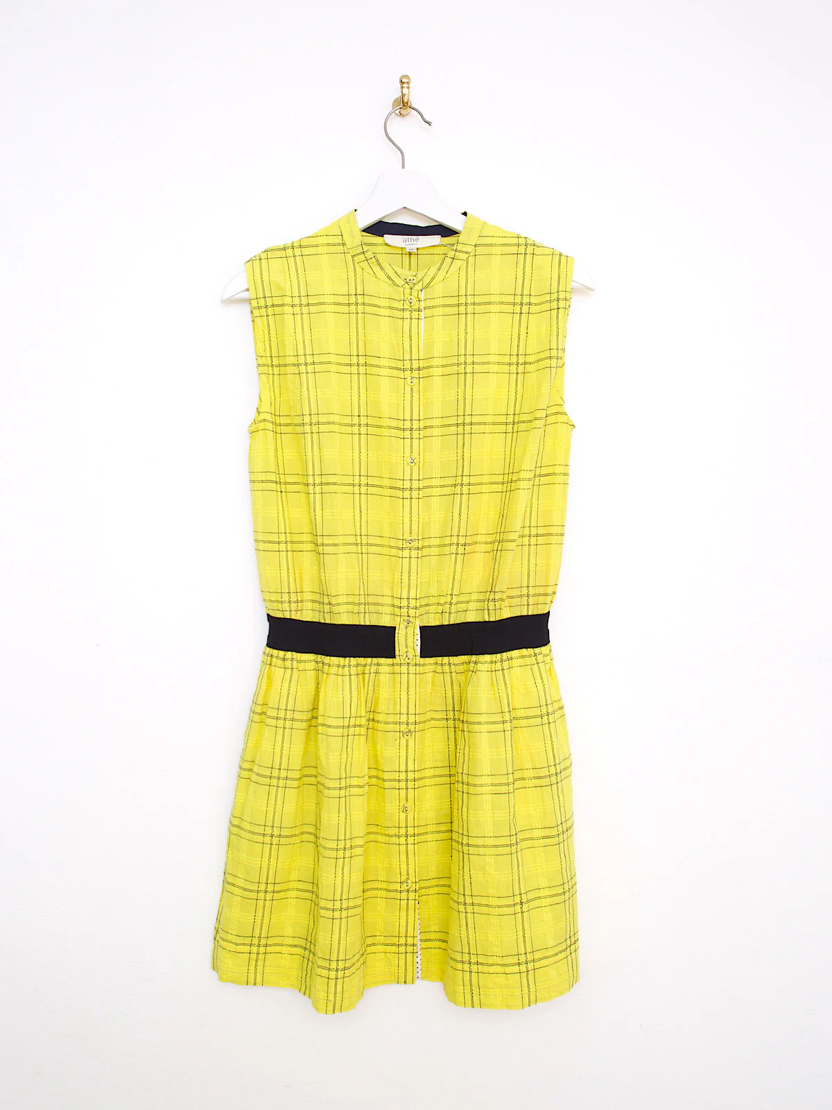Mini dress yellow tartan fabric by Athe Vanessa Bruno - Image 4