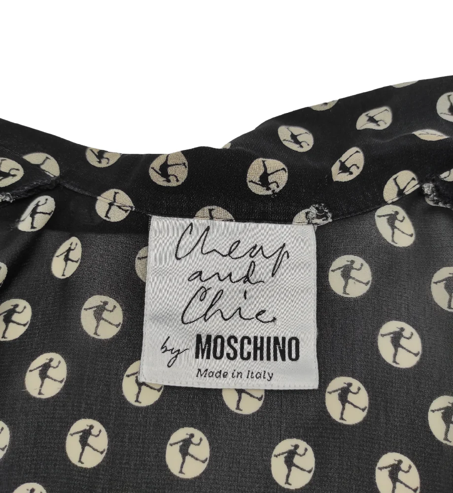MOSCHINO CHEAP AND CHIC OLIVE OIL PRINT BLOUSE - Image 8