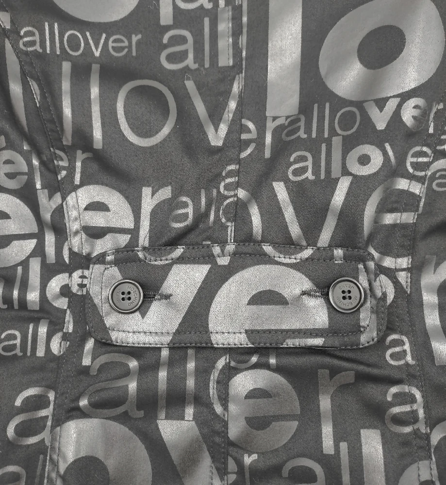 MOSCHINO JEANS "LOVE ALL OVER" PRINT BLACK BLAZER - Image 6
