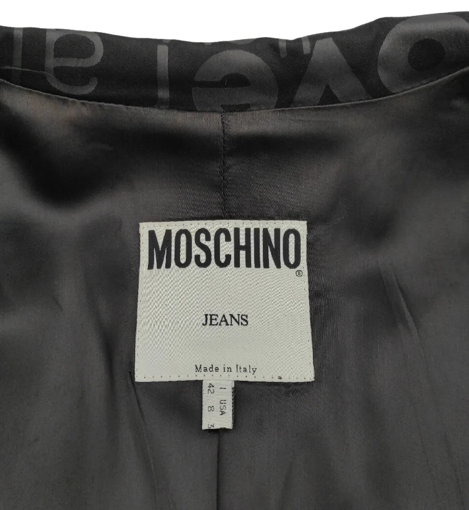 MOSCHINO JEANS "LOVE ALL OVER" PRINT BLACK BLAZER - Image 9