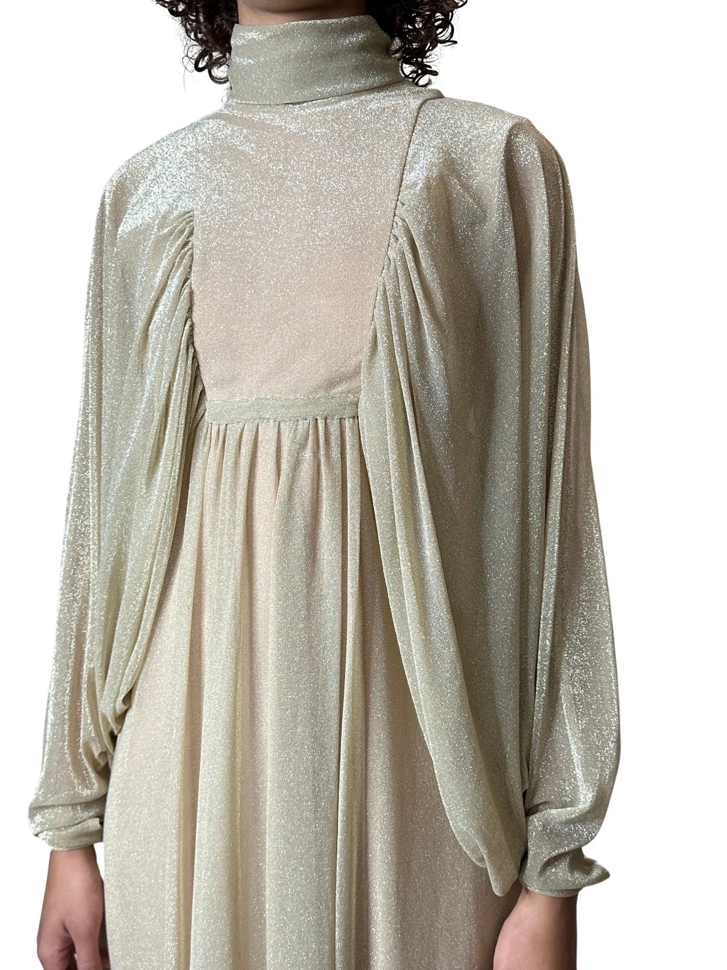 1970's Original Vintage Gold Goddess Maxi Dress UK 8 - 12 - Image 10