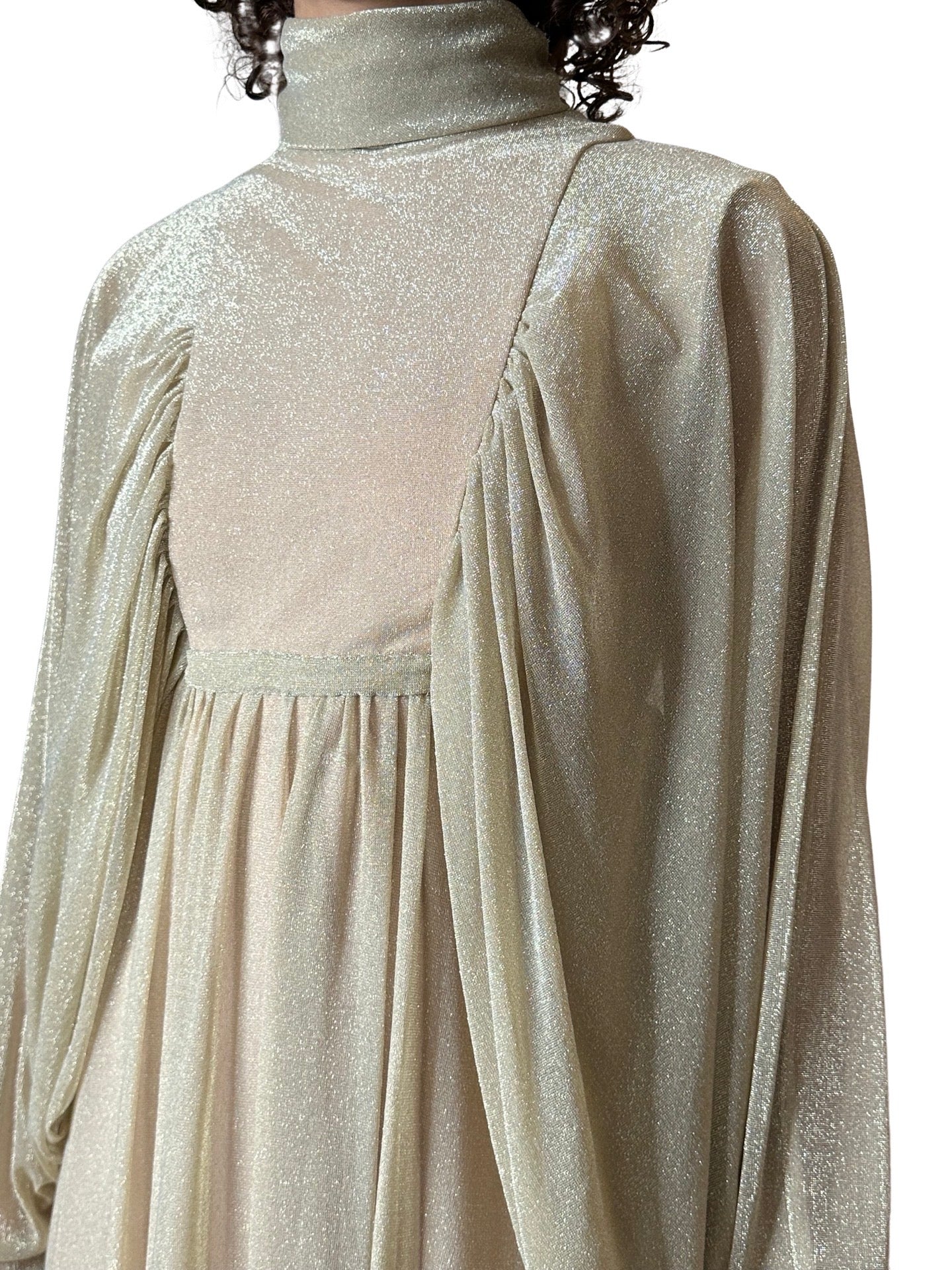 1970's Original Vintage Gold Goddess Maxi Dress UK 8 - 12 - Image 11