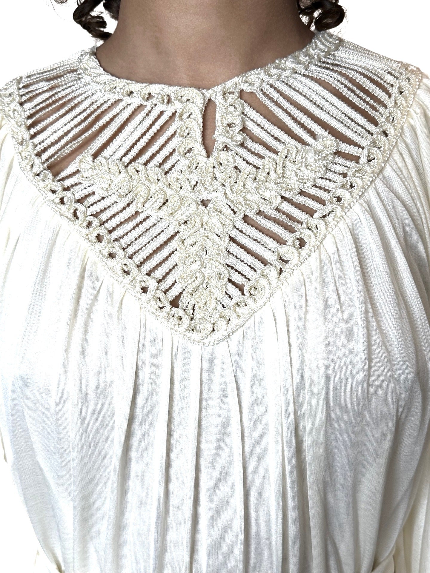 1970's Stunning Vintage Cream Goddess Wedding Dress UK 8 - 14 - Image 11