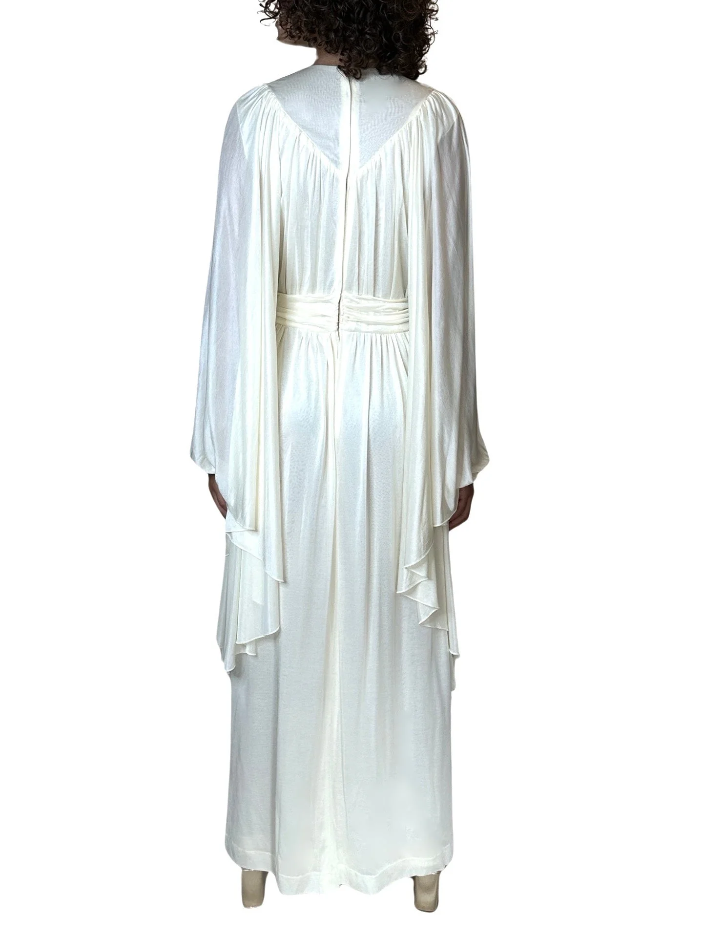 1970's Stunning Vintage Cream Goddess Wedding Dress UK 8 - 14 - Image 12