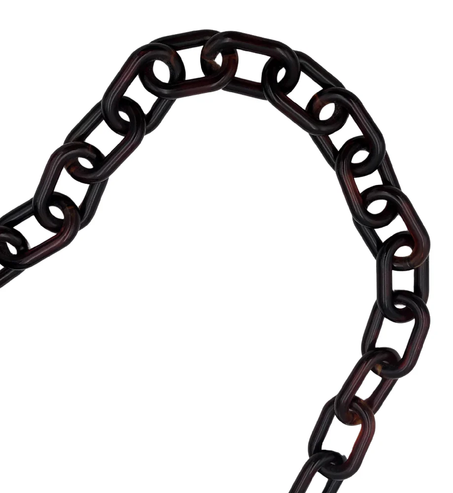 PRADA GREEN NYLON BROWN LEATHER RESIN CHAIN STRAP SHOULDER BAG - Image 5