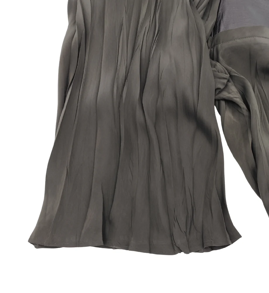 ROBERTO CAVALLI 2000s GREEN SILK AND LEATHER SHIRT AND PANTS SET - Image 10