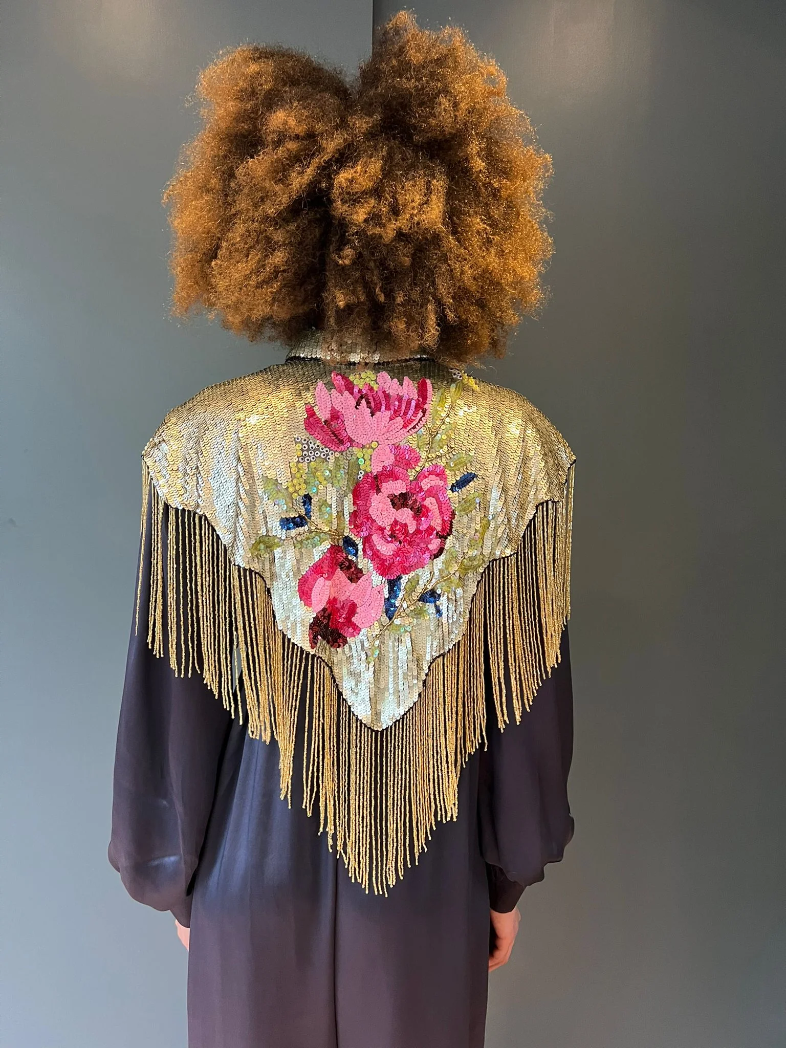 Tipperleyhill Floral Sequin Cape - Image 4