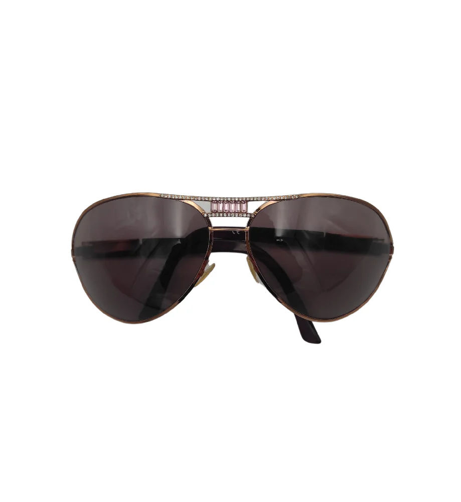 VALENTINO GARAVANI AVIATORE PINK RHINESTONES SUNGLASSES - Image 4