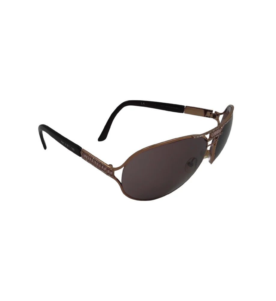 VALENTINO GARAVANI AVIATORE PINK RHINESTONES SUNGLASSES - Image 5