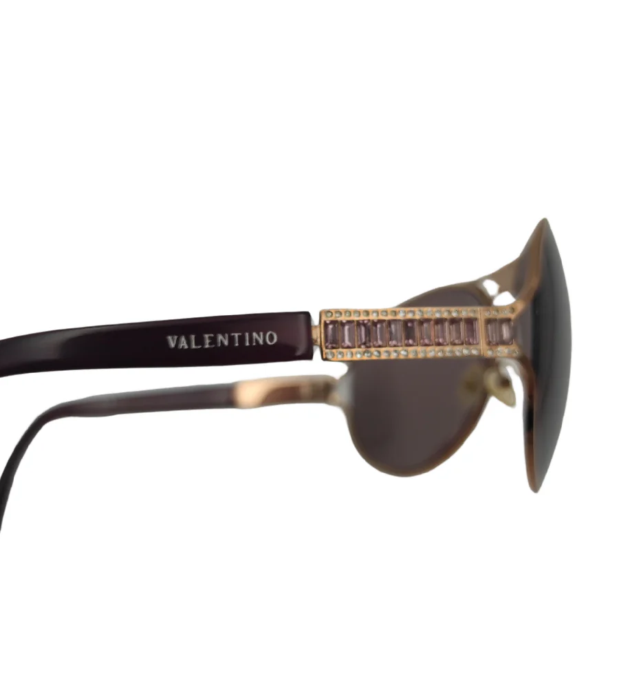 VALENTINO GARAVANI AVIATORE PINK RHINESTONES SUNGLASSES - Image 8