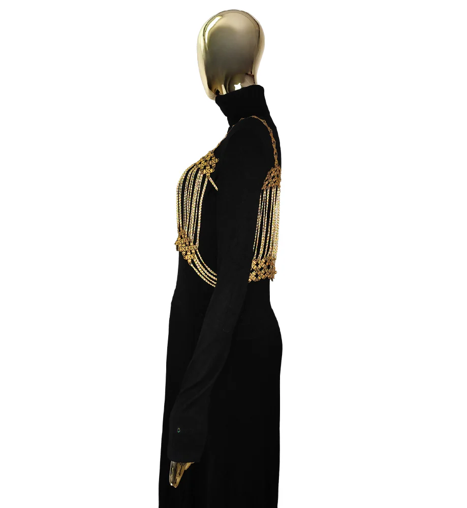 VINTAGE GOLDEN METAL CHAIN CROP TOP - Image 3
