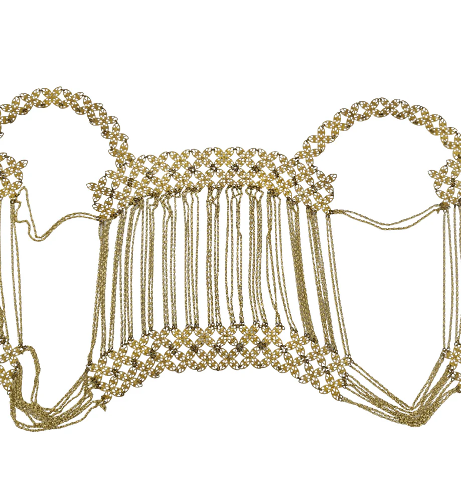 VINTAGE GOLDEN METAL CHAIN CROP TOP - Image 6