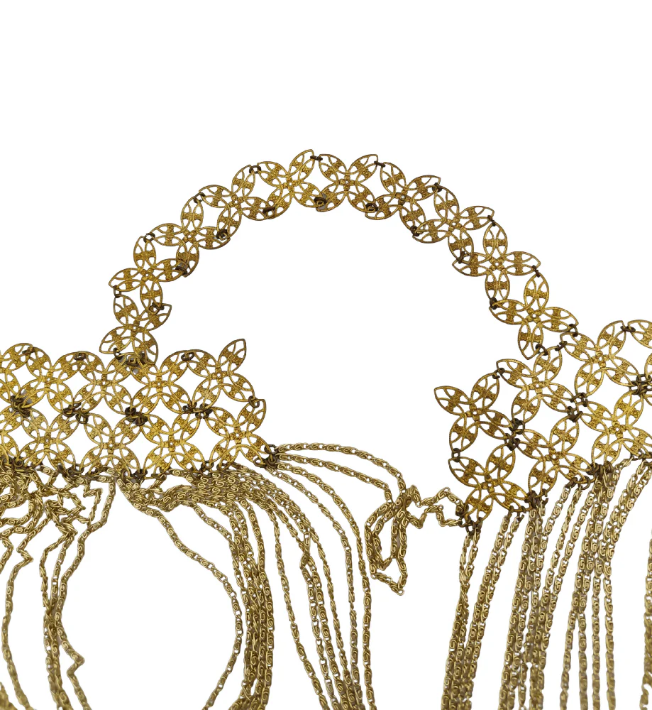 VINTAGE GOLDEN METAL CHAIN CROP TOP - Image 8