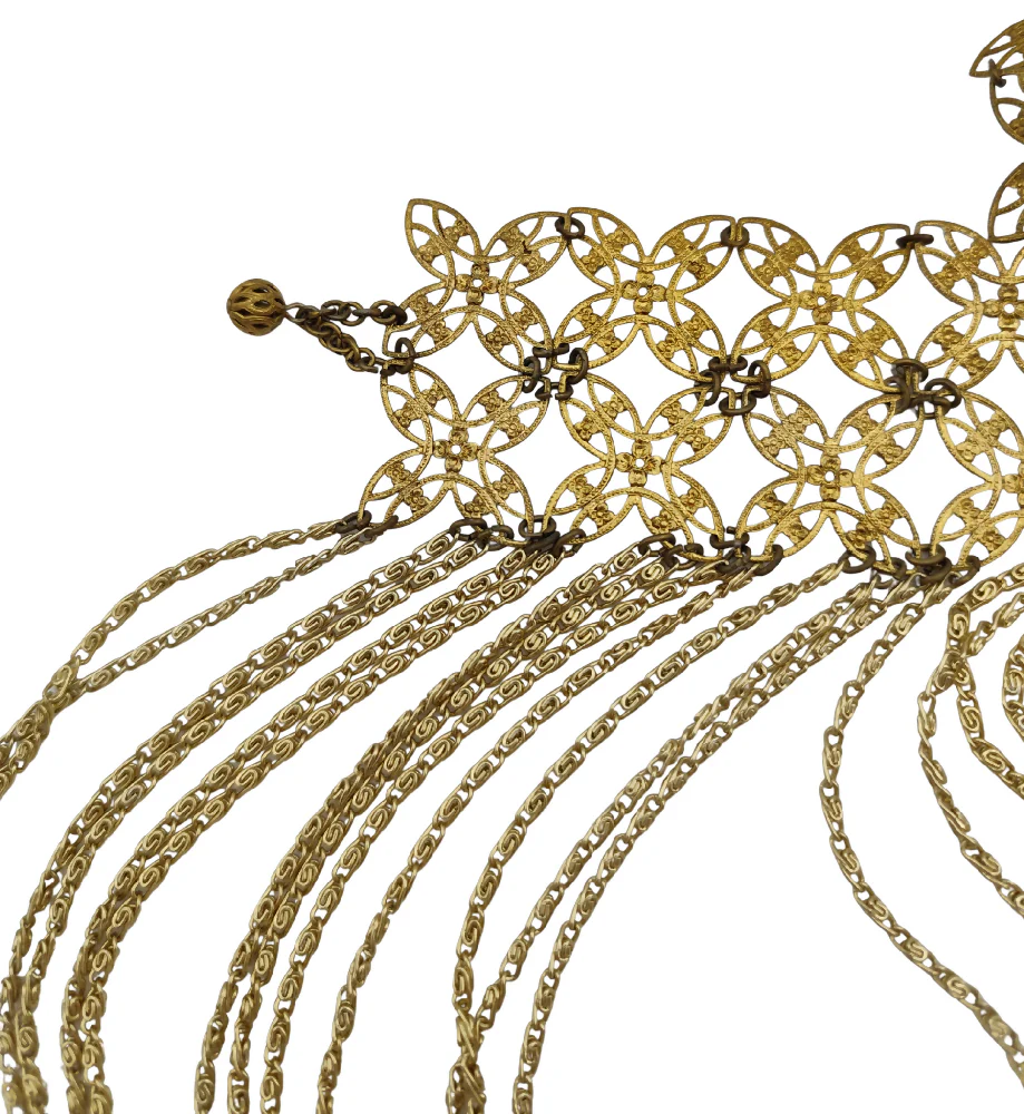 VINTAGE GOLDEN METAL CHAIN CROP TOP - Image 9