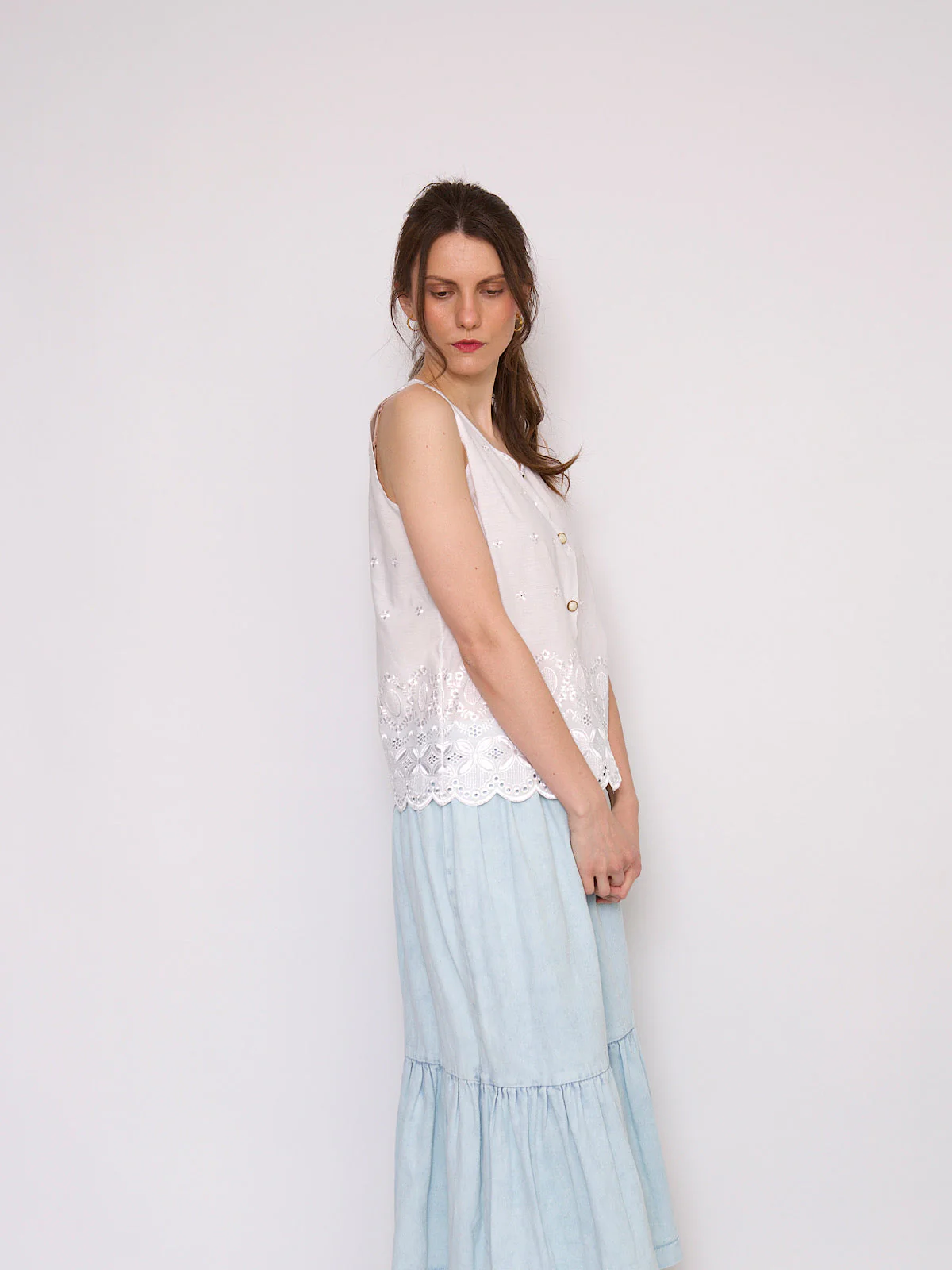 Vintage vest top broderie anglaise - Image 8