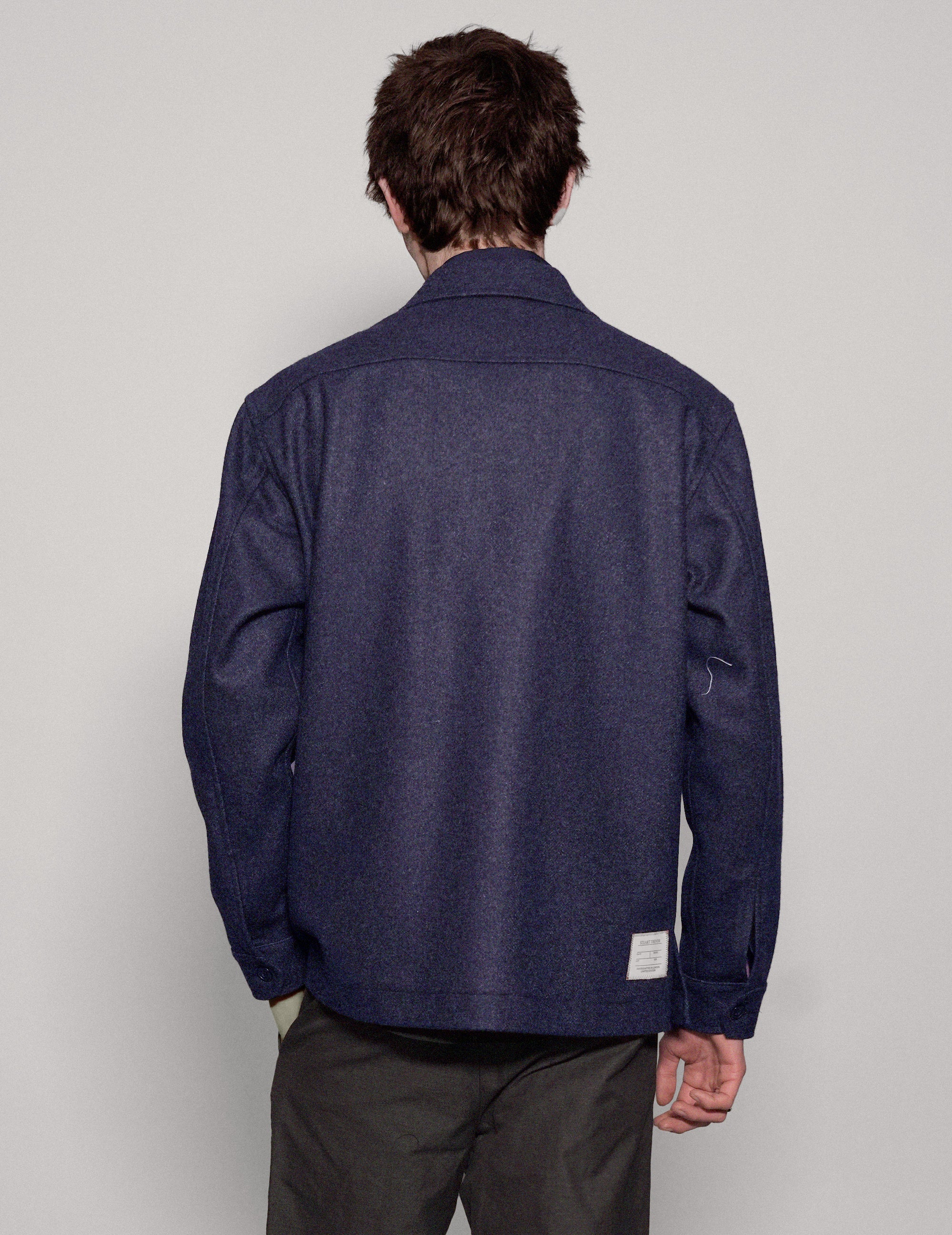 Wool Workshirt in Navy Blue - Image 2